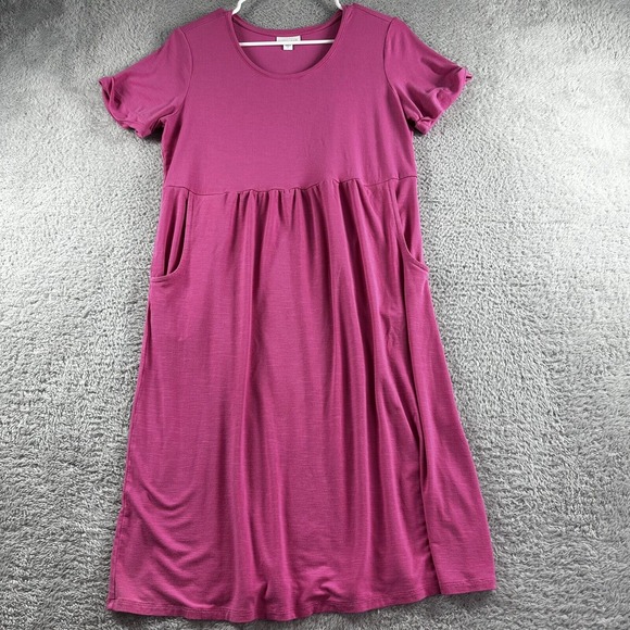 J.Jill Summer Dress Womens Small Pink Flowy Pocket Scoop Neck Baby Doll Stretchy - Picture 1 of 13